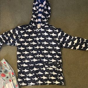Hatley Blue and White Shark Hoodie kids size 10
